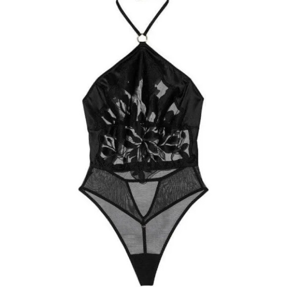 Victoria's Secret High Neck Floral Embroidered Teddy Lingerie - Picture 3 of 7